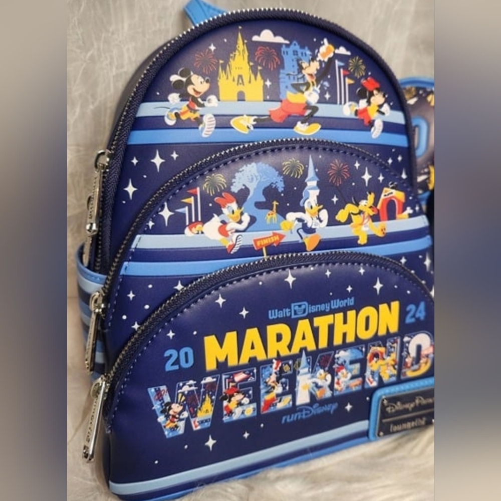 Loungefly Blue Marathon Backpack with Cartoon Design